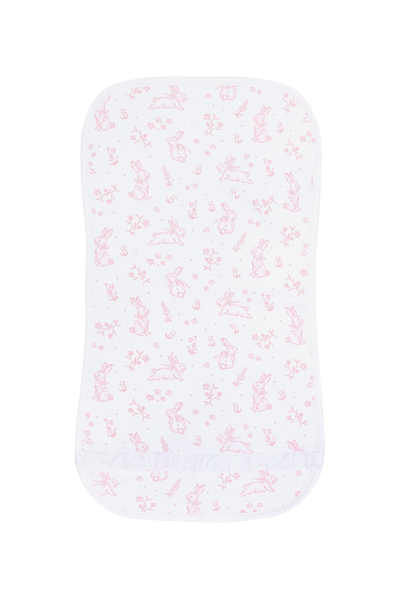 Image of Pink Bunny Toile Burp Cloth